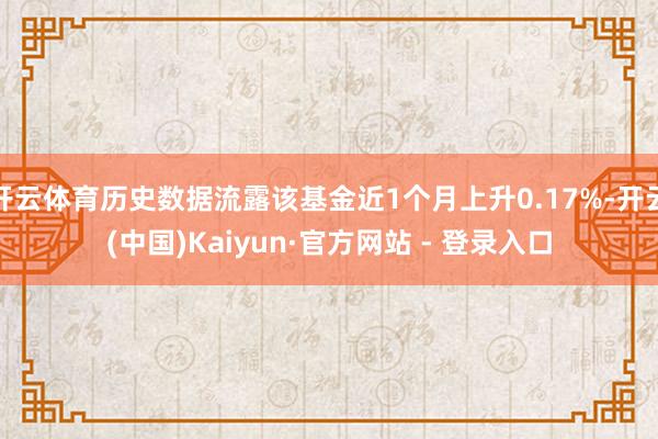 开云体育历史数据流露该基金近1个月上升0.17%-开云(中国)Kaiyun·官方网站 - 登录入口