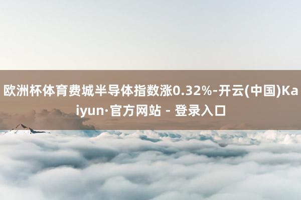 欧洲杯体育费城半导体指数涨0.32%-开云(中国)Kaiyun·官方网站 - 登录入口