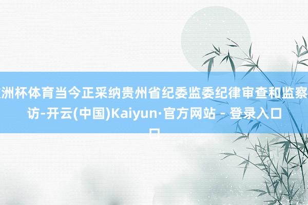 欧洲杯体育当今正采纳贵州省纪委监委纪律审查和监察造访-开云(中国)Kaiyun·官方网站 - 登录入口