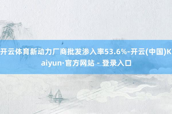 开云体育新动力厂商批发渗入率53.6%-开云(中国)Kaiyun·官方网站 - 登录入口