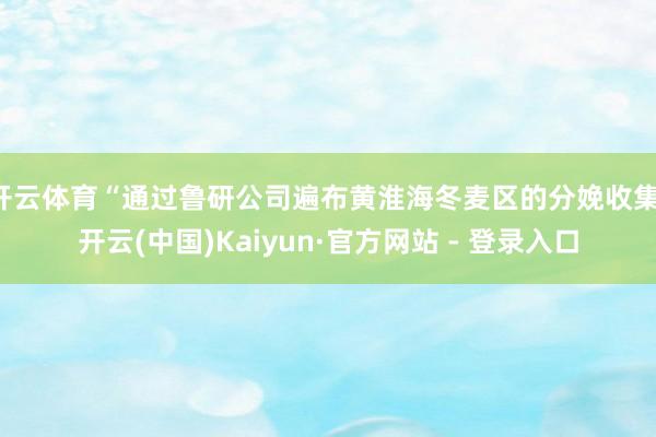开云体育“通过鲁研公司遍布黄淮海冬麦区的分娩收集-开云(中国)Kaiyun·官方网站 - 登录入口