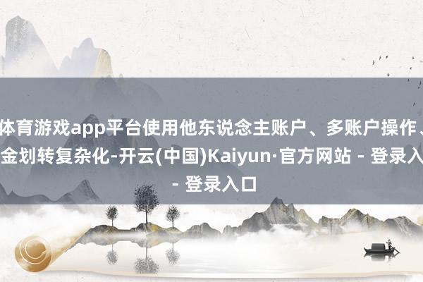 体育游戏app平台使用他东说念主账户、多账户操作、资金划转复杂化-开云(中国)Kaiyun·官方网站 - 登录入口