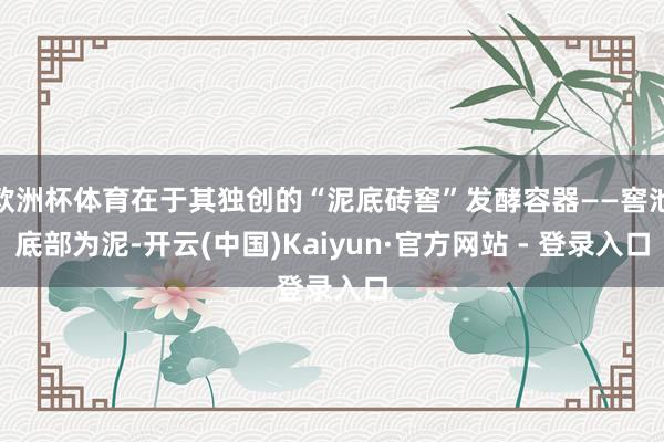 欧洲杯体育在于其独创的“泥底砖窖”发酵容器——窖池底部为泥-开云(中国)Kaiyun·官方网站 - 登录入口