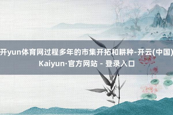 开yun体育网过程多年的市集开拓和耕种-开云(中国)Kaiyun·官方网站 - 登录入口