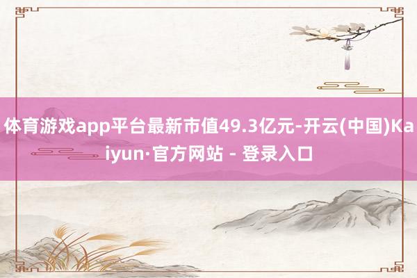 体育游戏app平台最新市值49.3亿元-开云(中国)Kaiyun·官方网站 - 登录入口