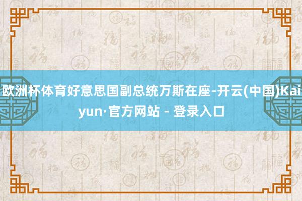 欧洲杯体育好意思国副总统万斯在座-开云(中国)Kaiyun·官方网站 - 登录入口