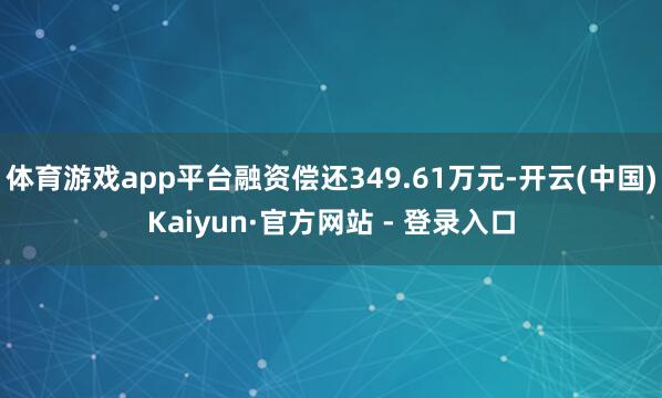 体育游戏app平台融资偿还349.61万元-开云(中国)Kaiyun·官方网站 - 登录入口