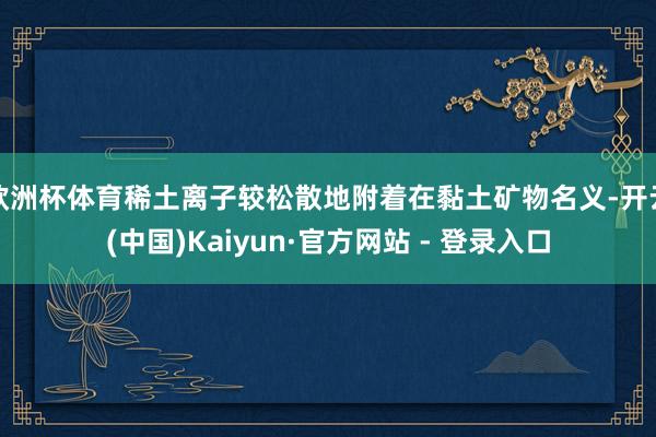 欧洲杯体育稀土离子较松散地附着在黏土矿物名义-开云(中国)Kaiyun·官方网站 - 登录入口
